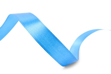 Beautiful light blue ribbon isolated on white
