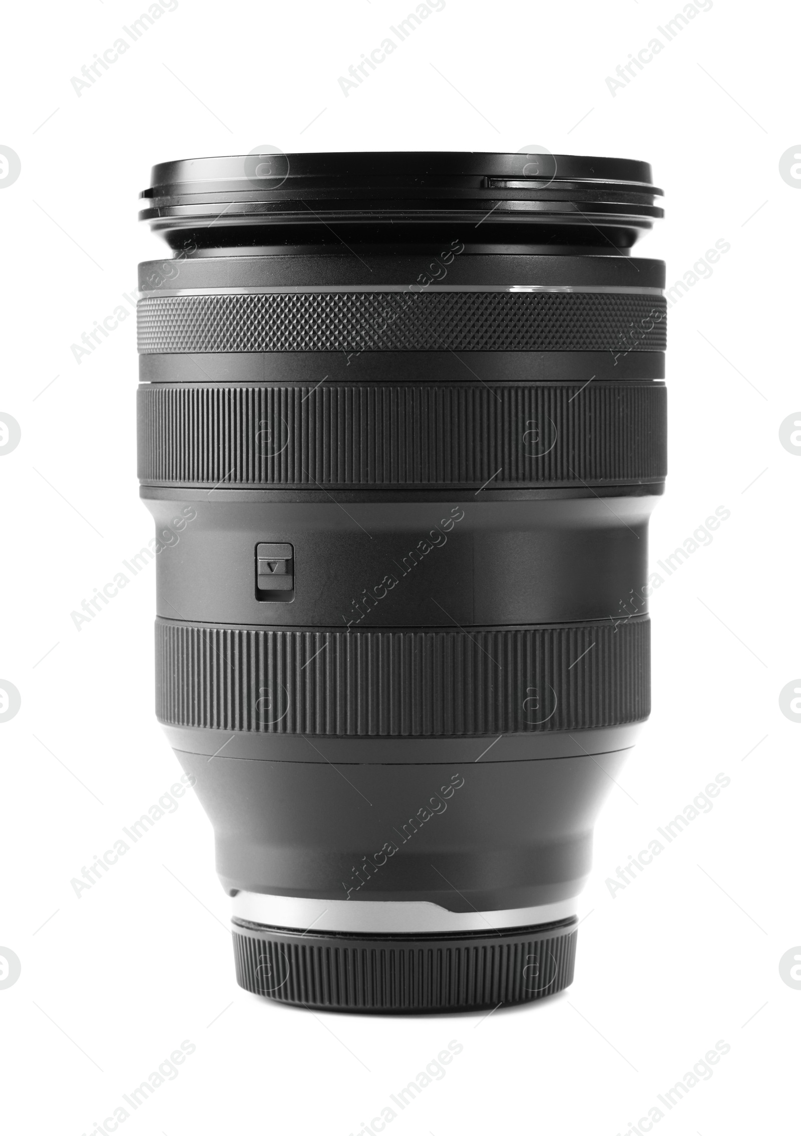 Photo of Camera lens isolated on white. Photographer's equipment