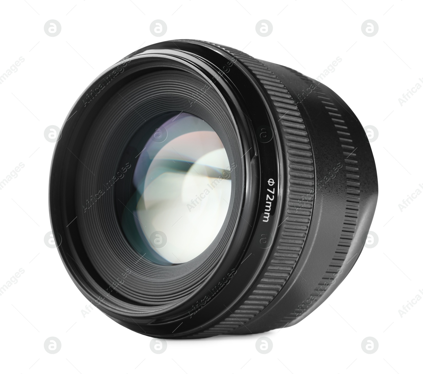 Photo of Camera lens isolated on white. Photographer's equipment