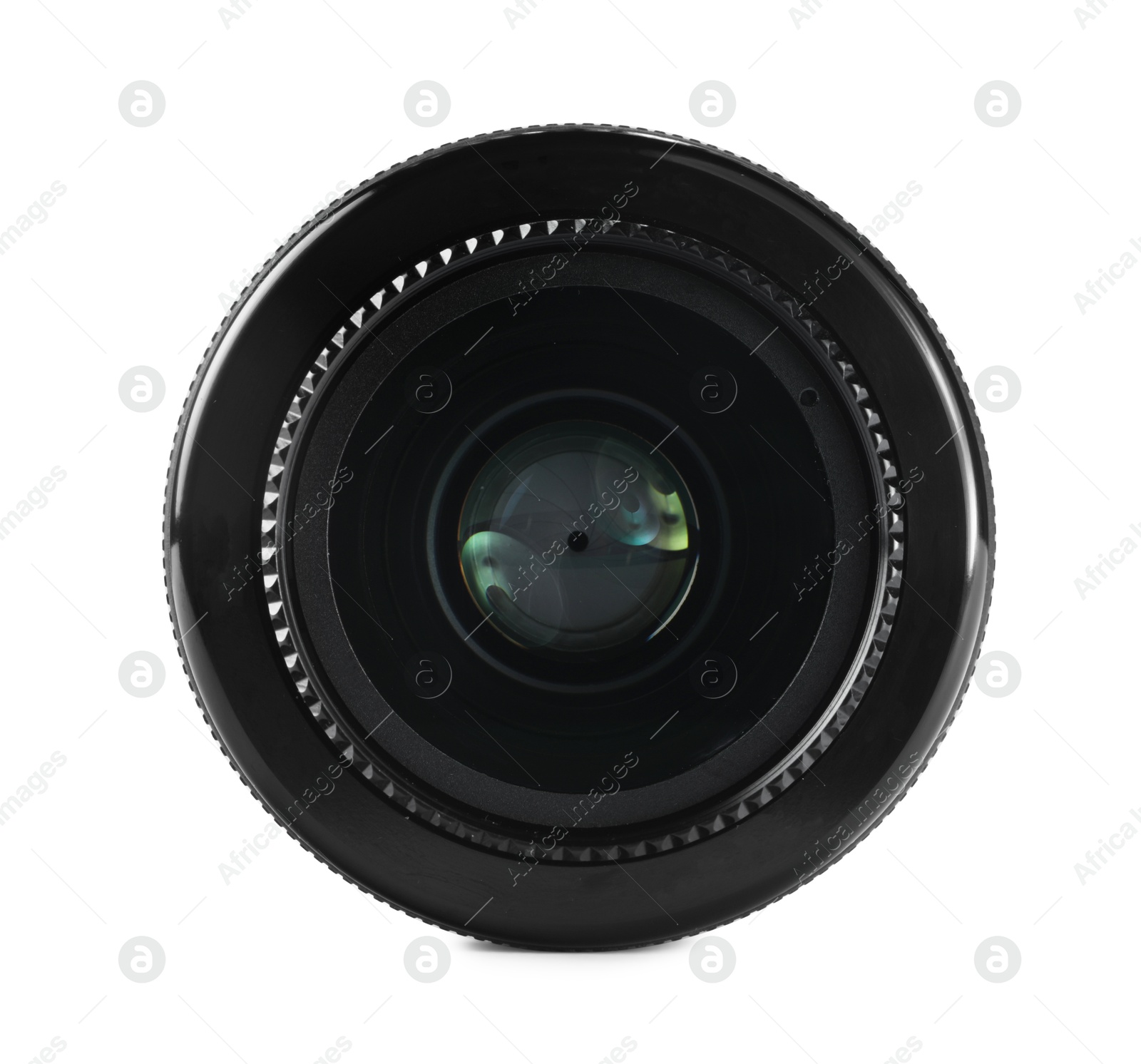 Photo of Camera lens isolated on white. Photographer's equipment