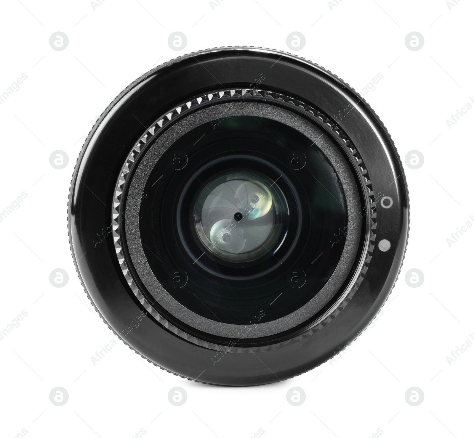 Photo of Camera lens isolated on white. Photographer's equipment