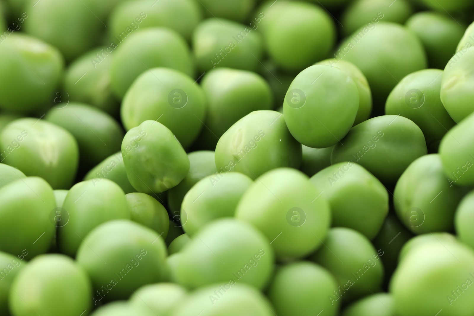 Photo of Fresh raw green peas as background, closeup