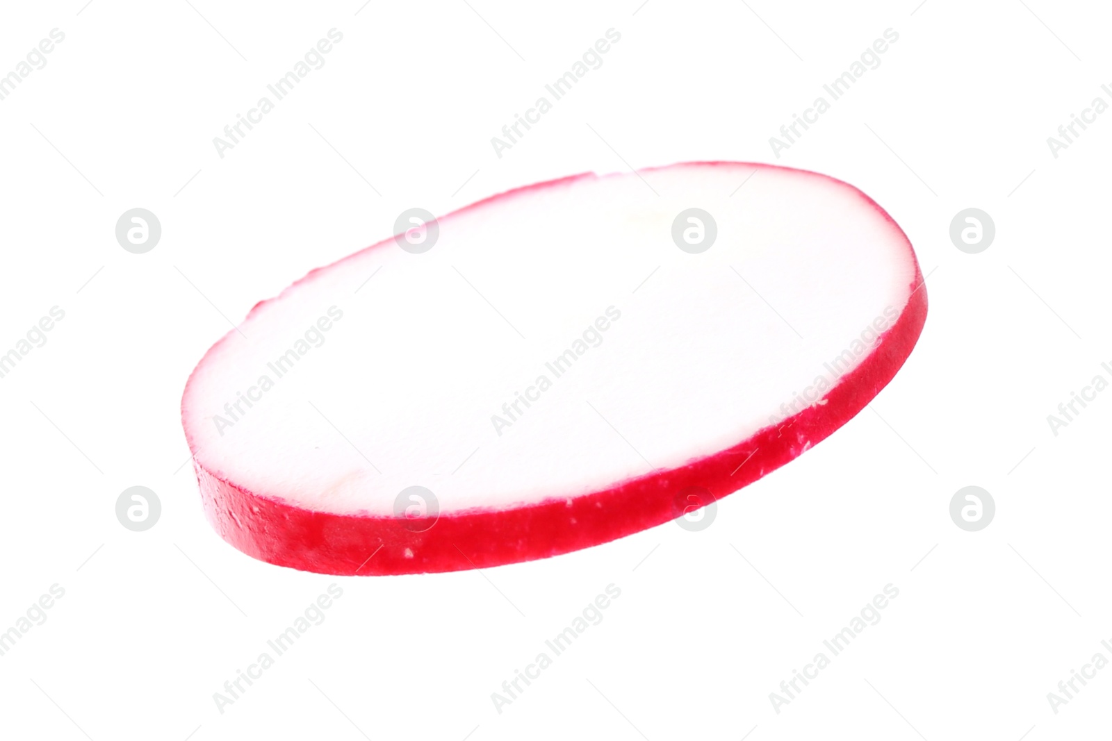 Photo of Slice of fresh ripe radish isolated on white