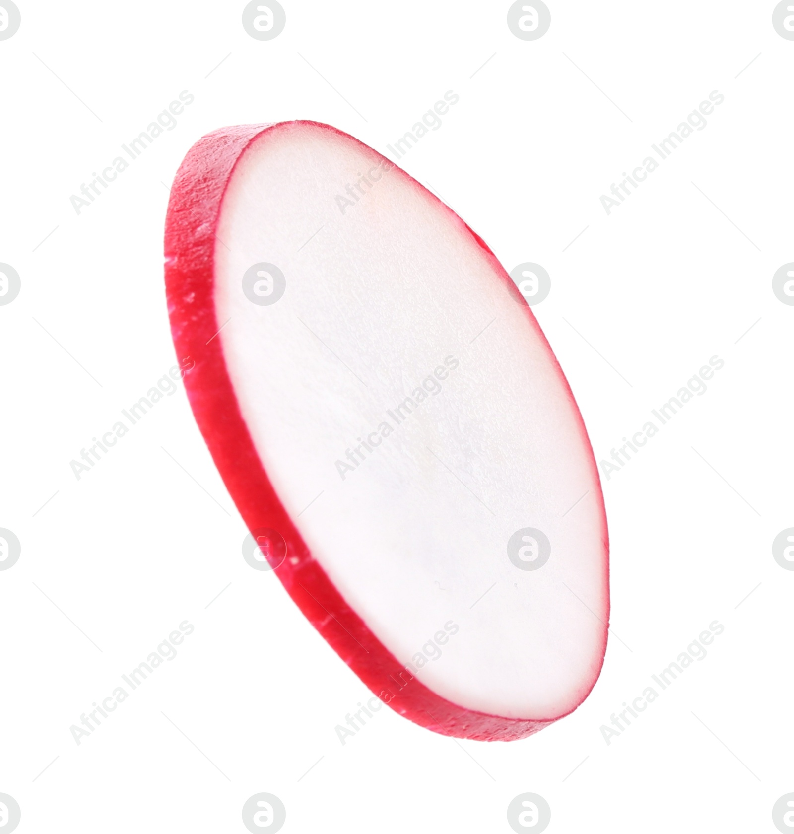 Photo of Slice of fresh ripe radish isolated on white