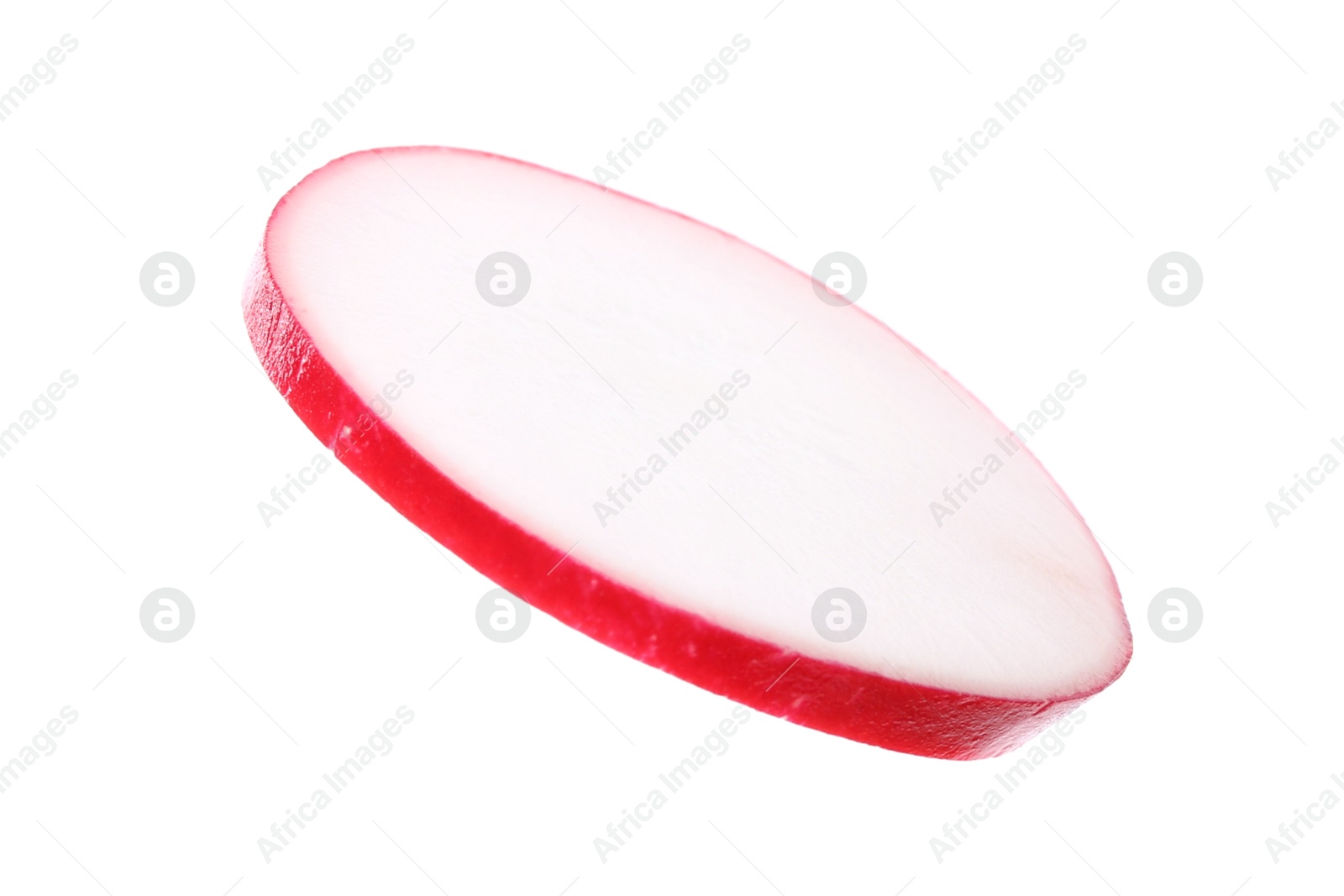 Photo of Slice of fresh ripe radish isolated on white