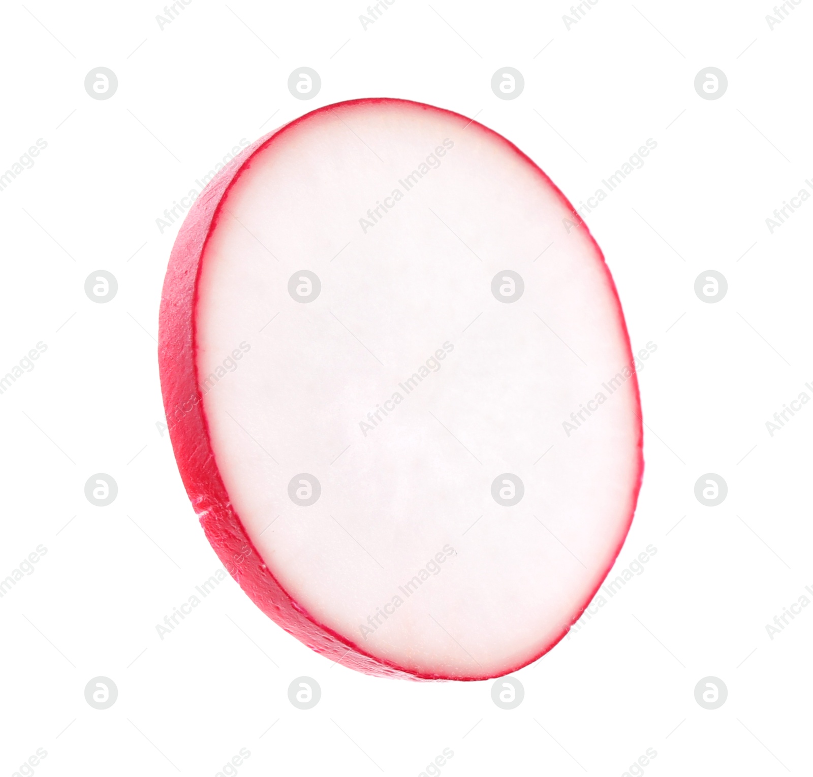 Photo of Slice of fresh ripe radish isolated on white