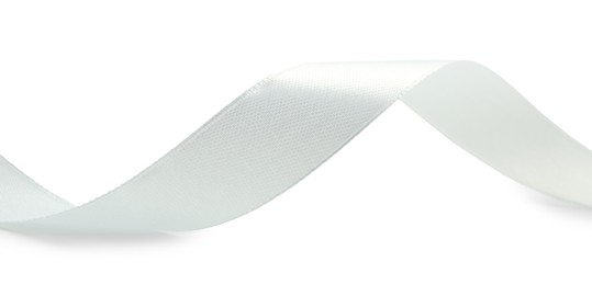 Photo of One beautiful silk ribbon isolated on white