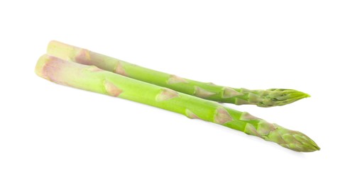 Fresh green asparagus stems isolated on white