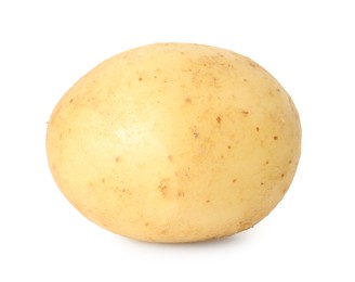 Photo of One young fresh potato isolated on white