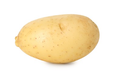 Photo of One young fresh potato isolated on white