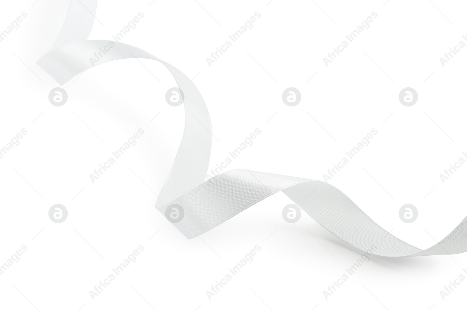 Photo of One beautiful silk ribbon isolated on white