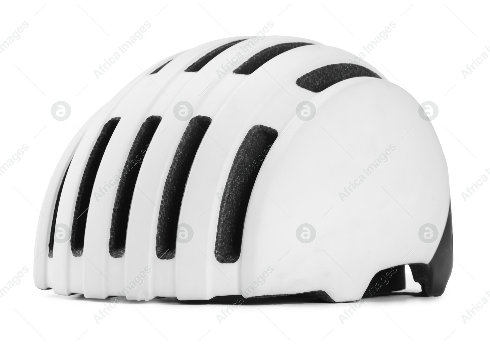 Photo of New modern cycling helmet isolated on white