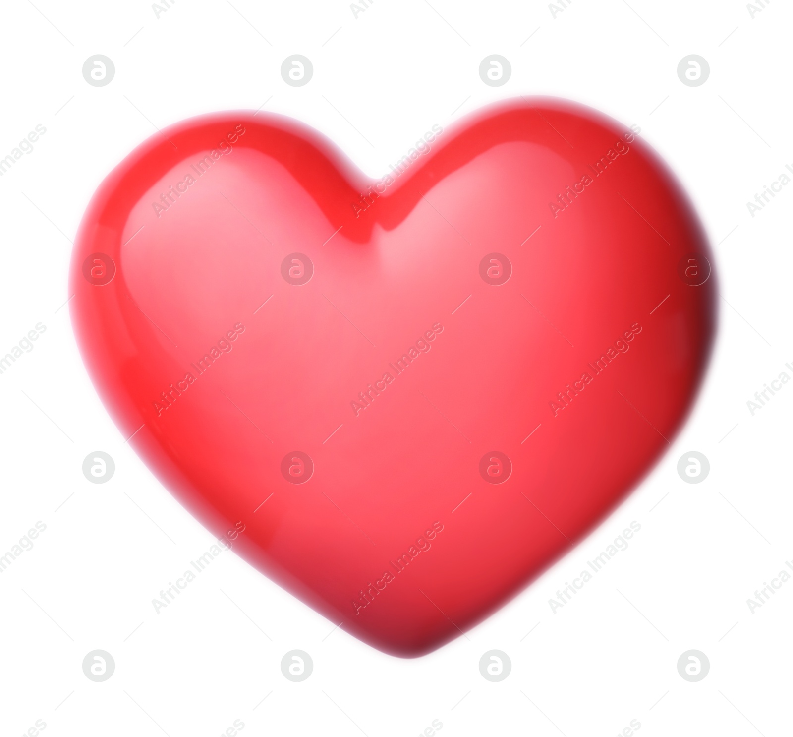 Photo of One red heart shape isolated on white