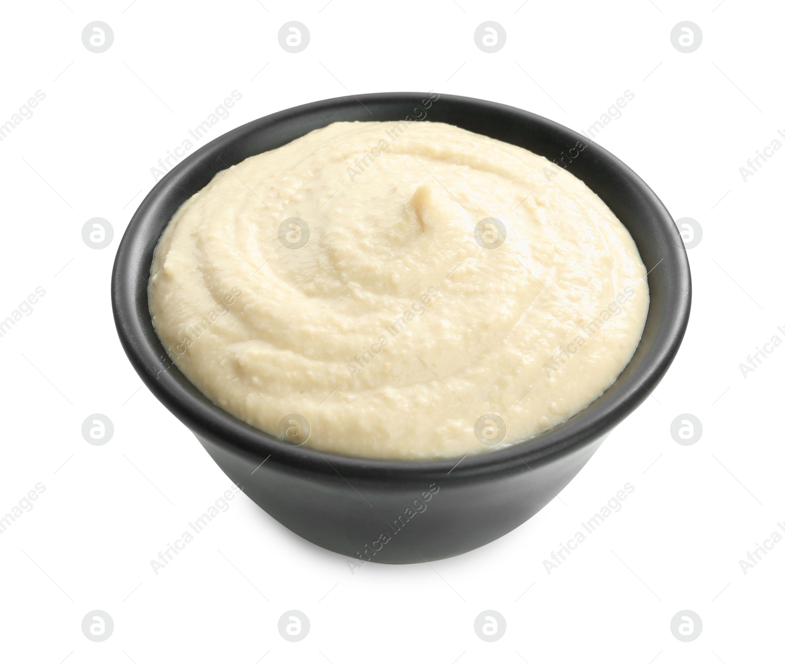 Photo of Delicious hummus in bowl isolated on white