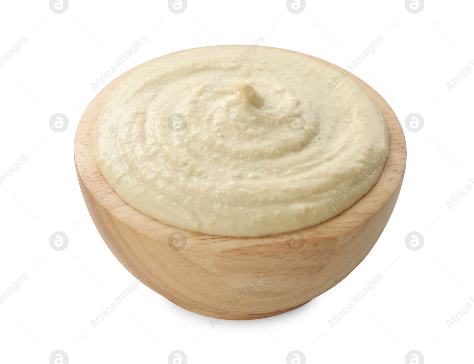 Photo of Delicious hummus in bowl isolated on white