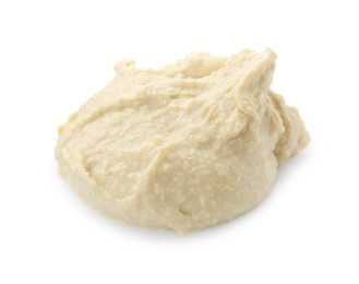 Photo of Sample of delicious hummus isolated on white