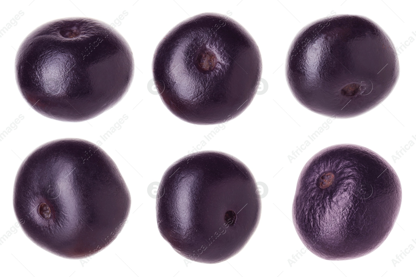 Image of Set of acai berries isolated on white