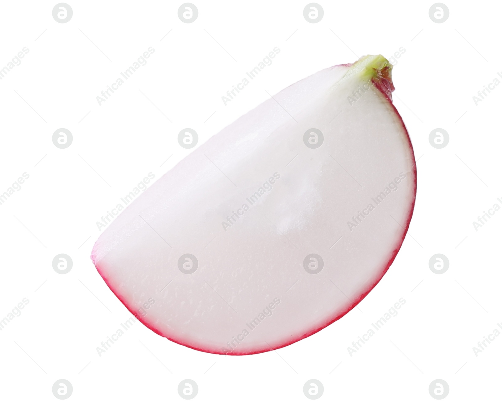 Photo of Slice of fresh ripe radish isolated on white