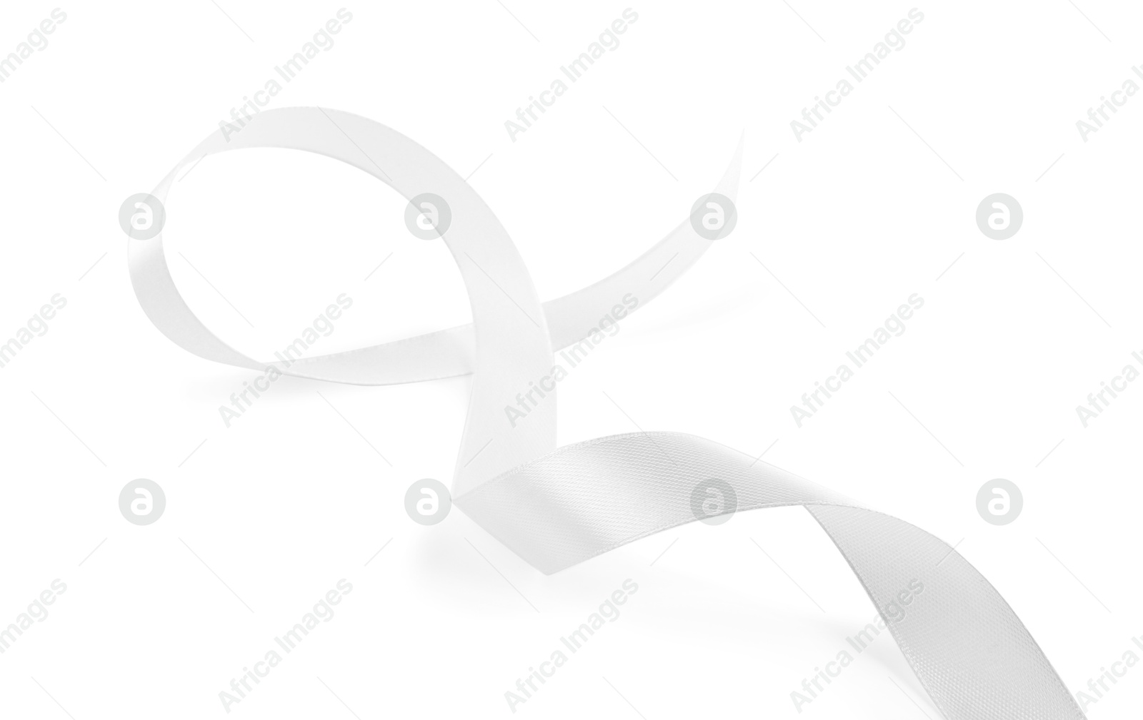 Photo of One beautiful silk ribbon isolated on white