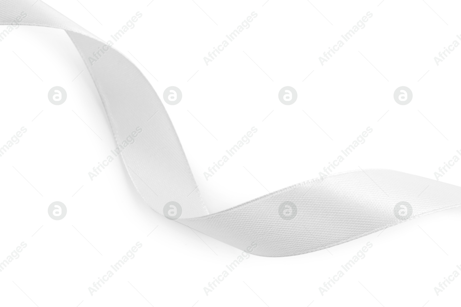 Photo of One beautiful silk ribbon isolated on white