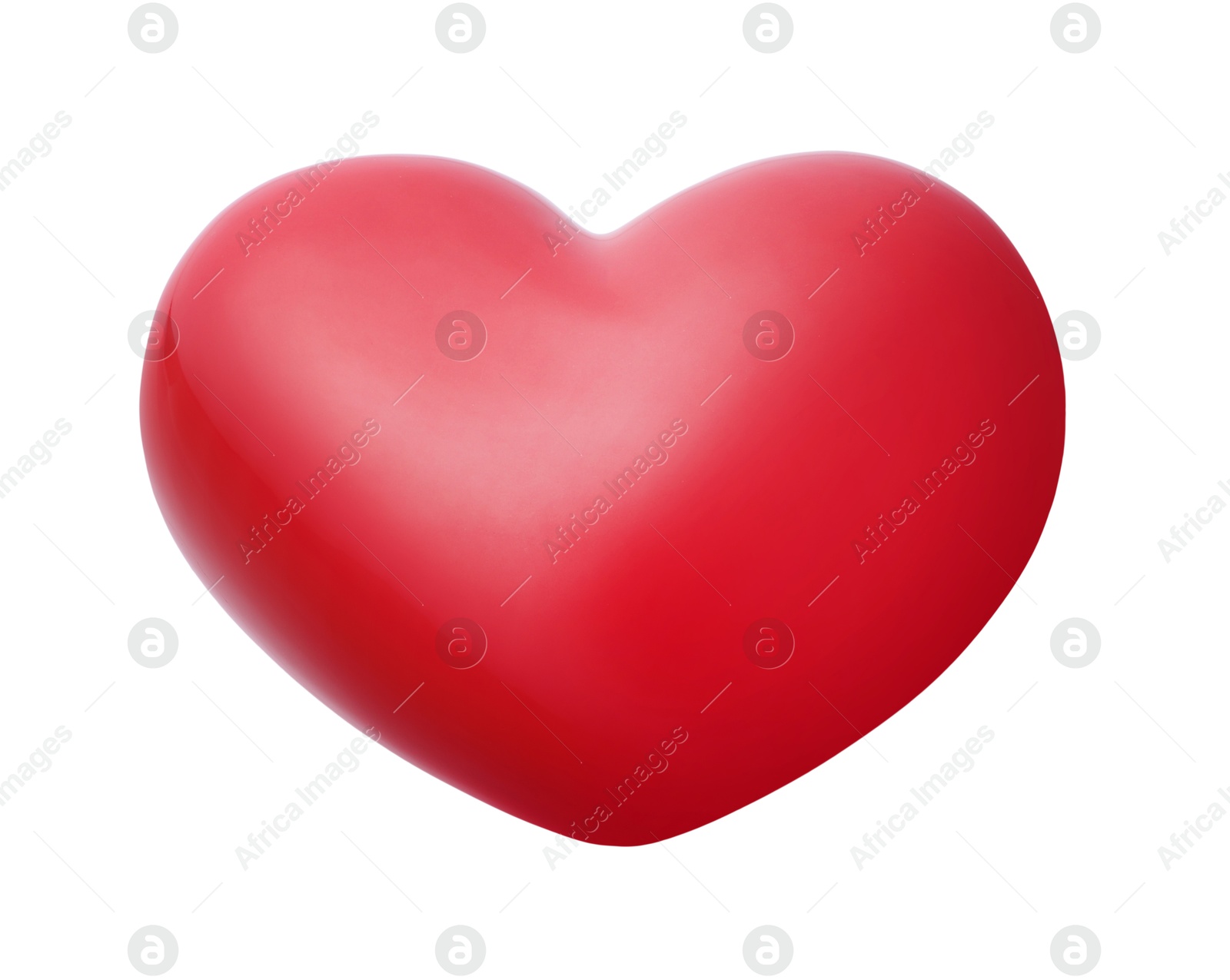 Photo of One red heart shape isolated on white