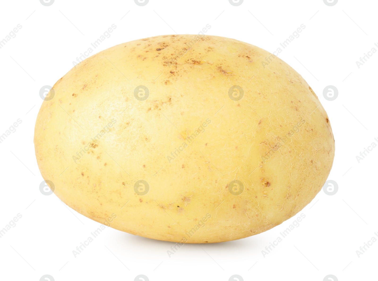 Photo of One young fresh potato isolated on white