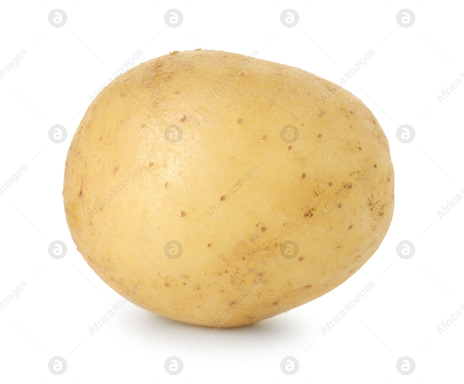 Photo of One fresh young potato isolated on white