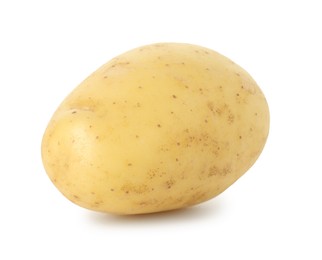 Photo of One fresh young potato isolated on white