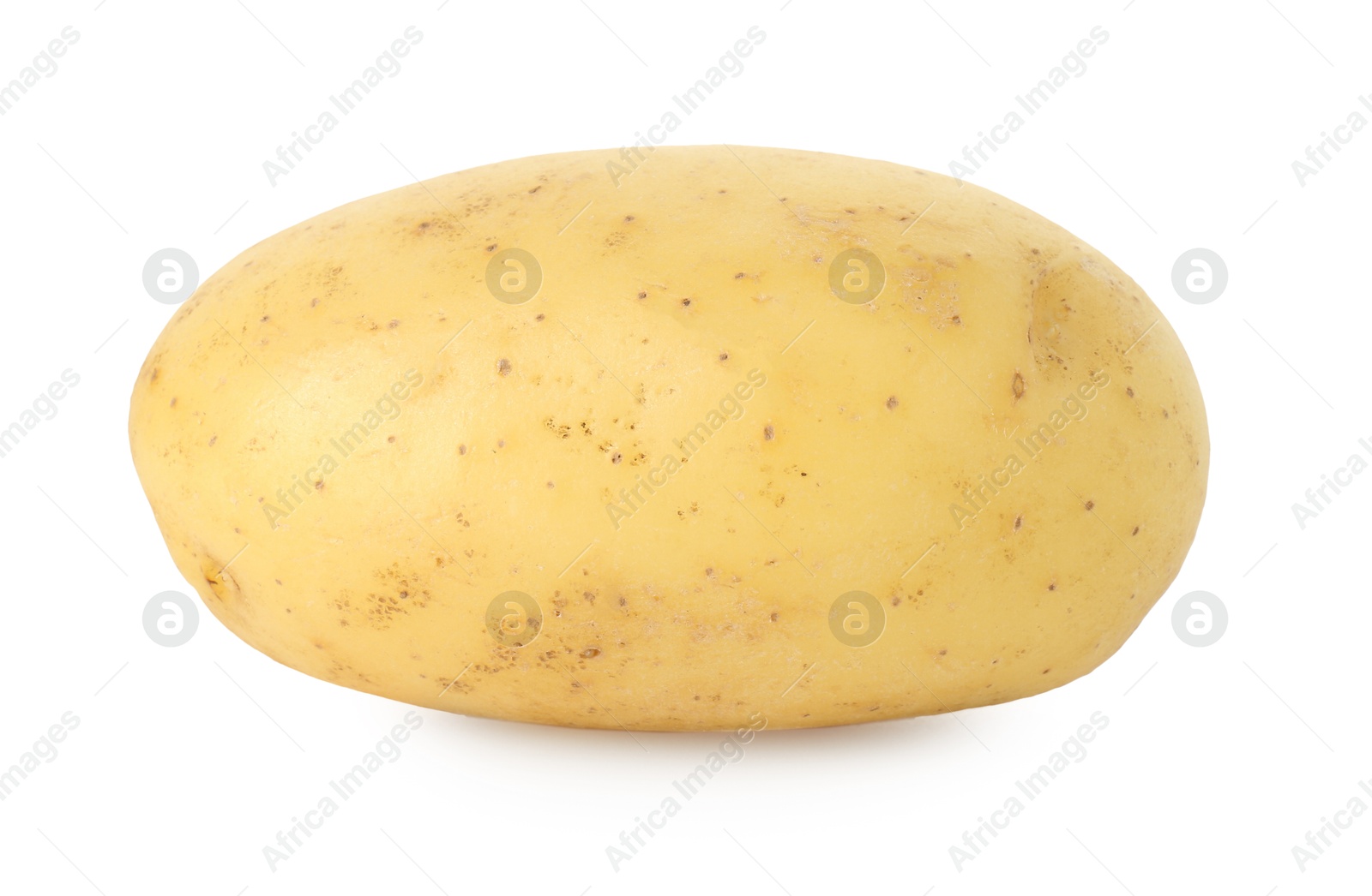 Photo of One fresh young potato isolated on white