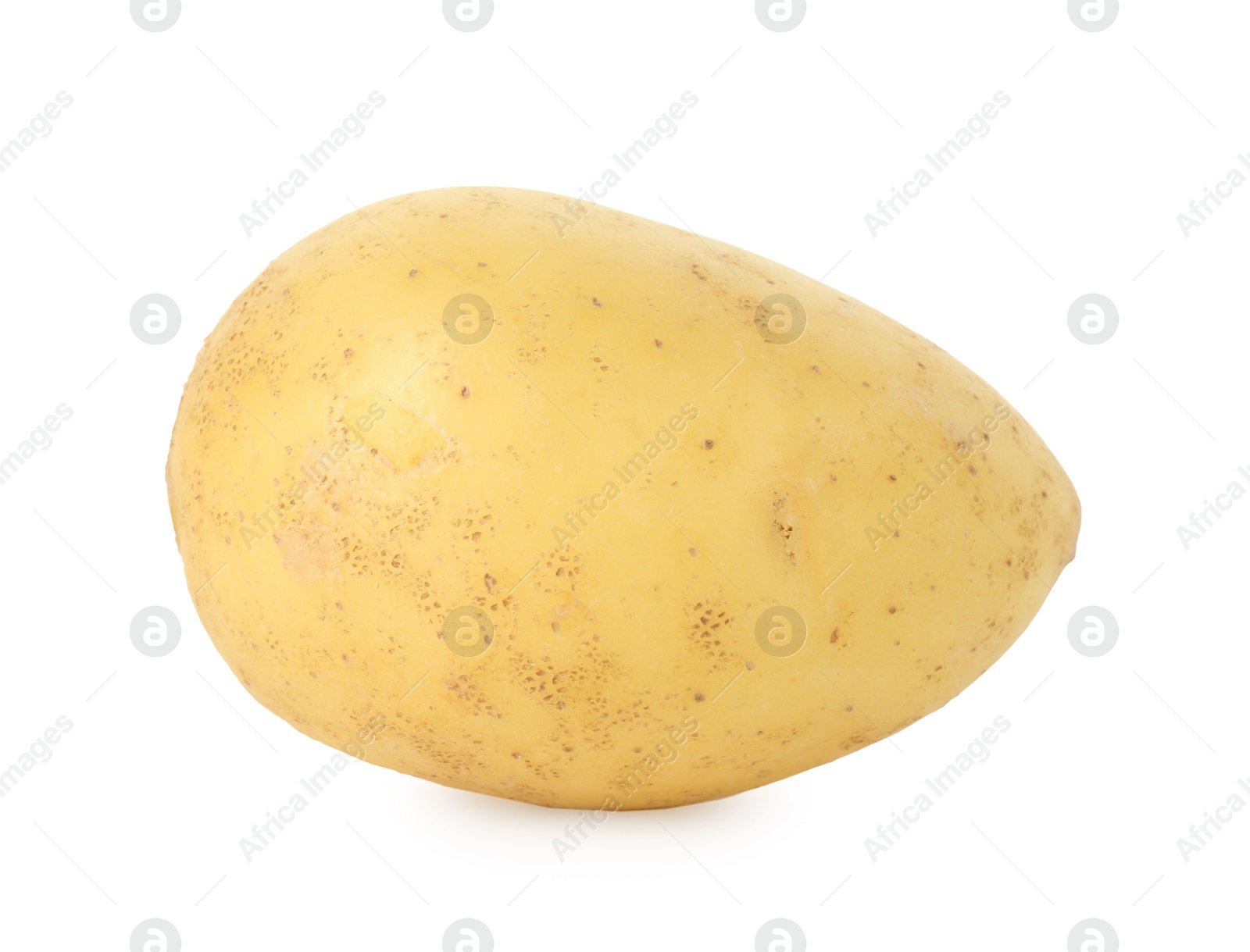 Photo of One fresh young potato isolated on white