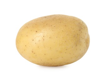 Photo of One fresh young potato isolated on white