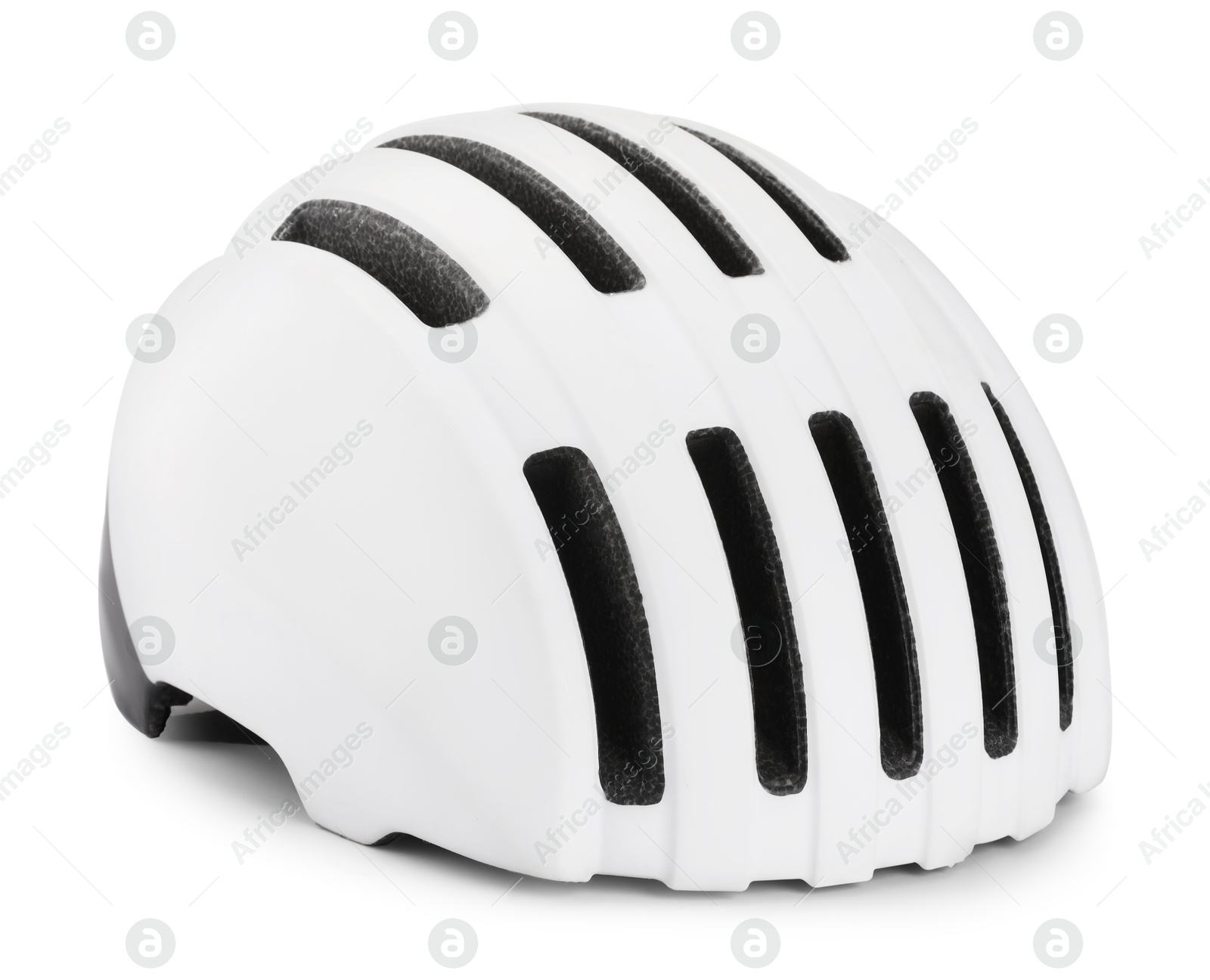 Photo of New modern cycling helmet isolated on white