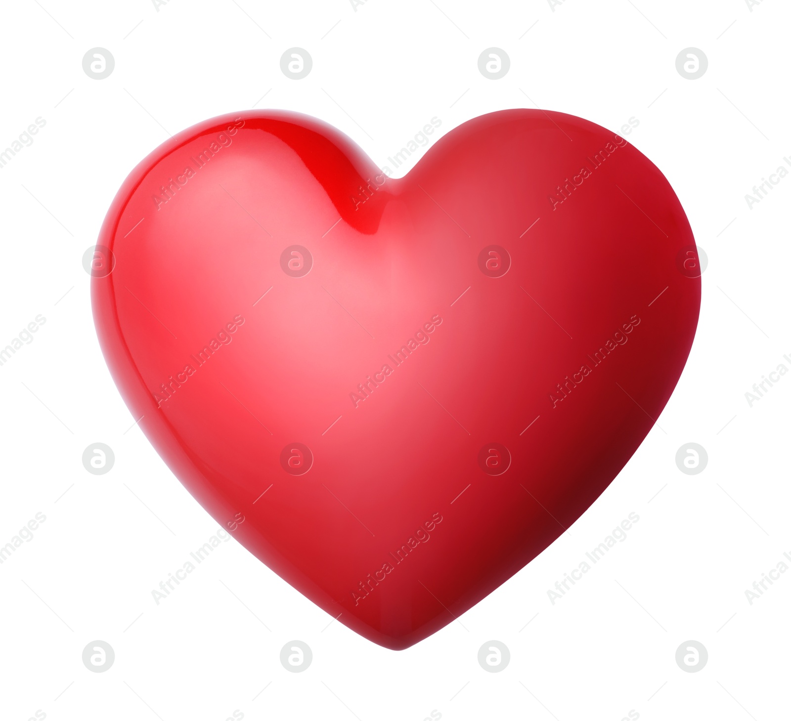 Photo of One red heart shape isolated on white