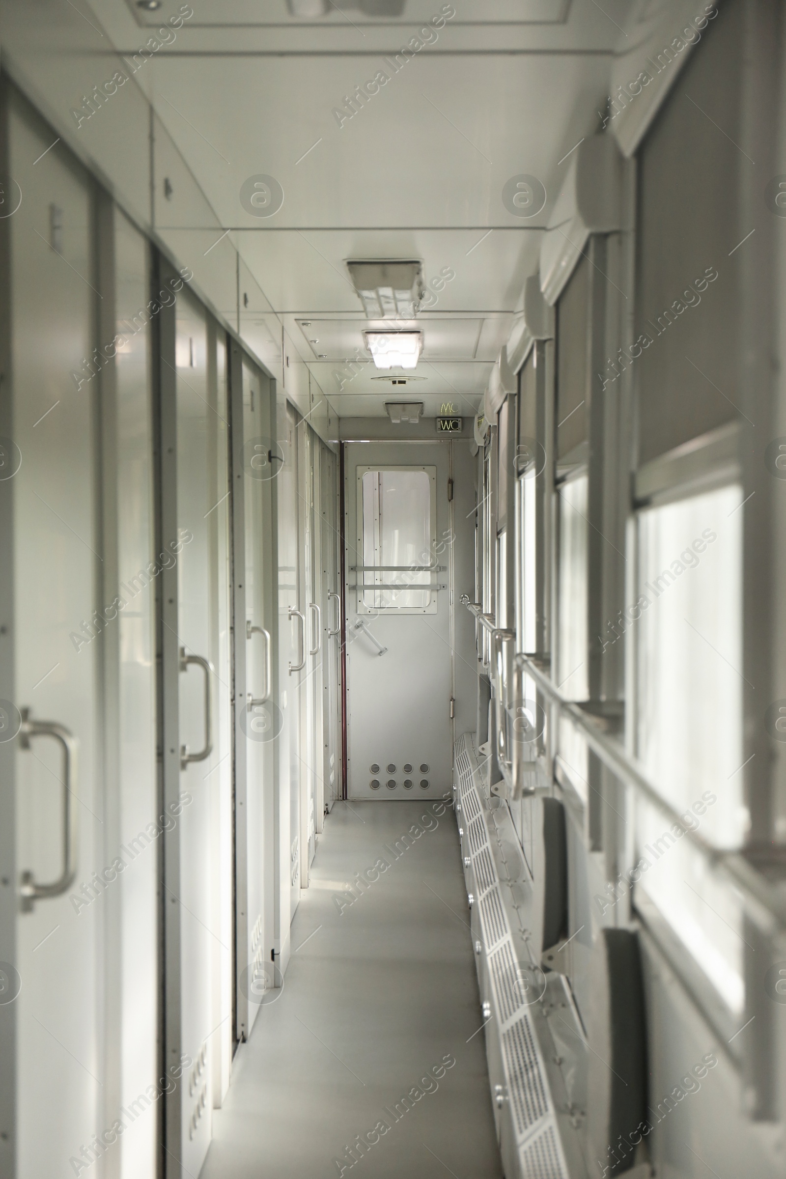 Photo of Interior of train car with many compartments