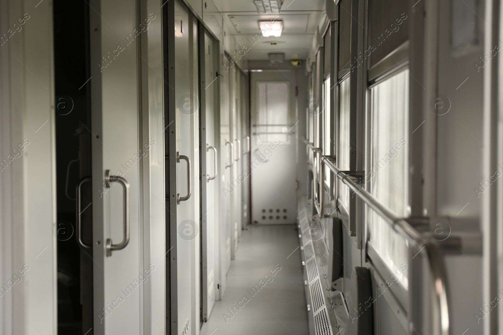 Photo of Interior of train car with many compartments