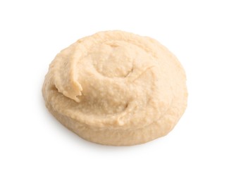 Photo of Sample of delicious hummus isolated on white