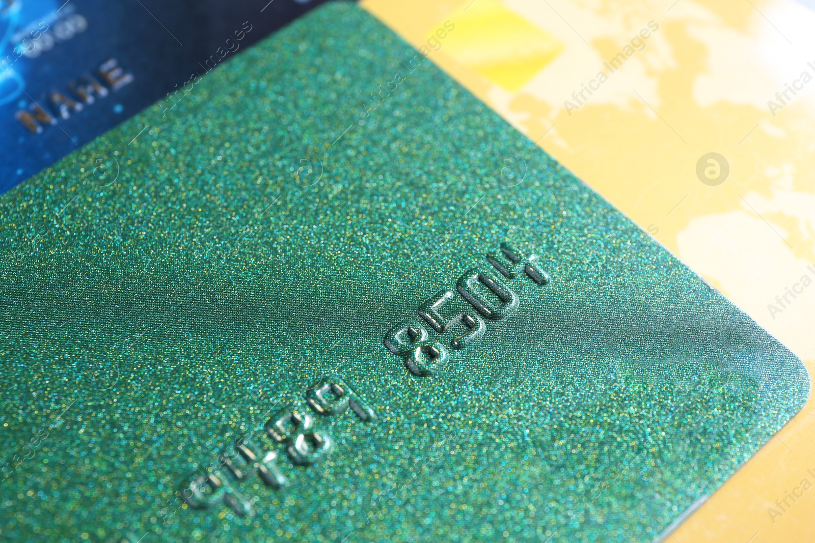 Photo of Many plastic credit cards as background, closeup