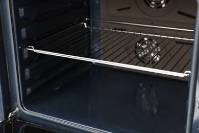 Open electric oven, closeup view. Cooking appliance