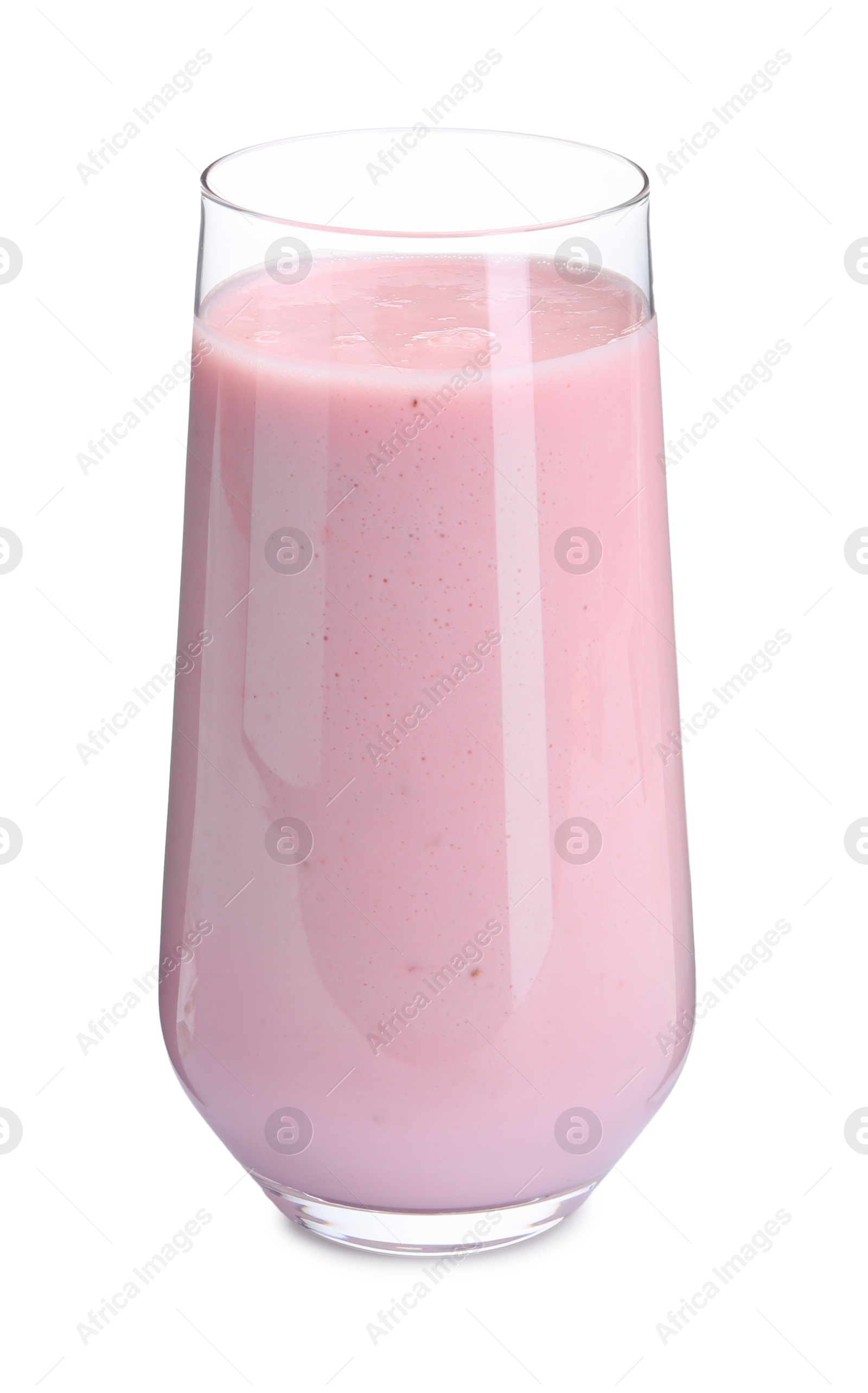 Photo of Tasty yogurt in glass isolated on white