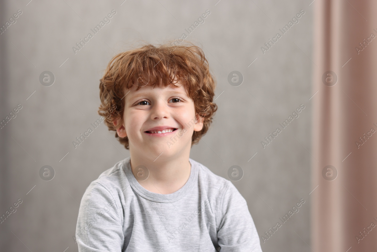 Photo of Portrait of little boy indoors. Cute child