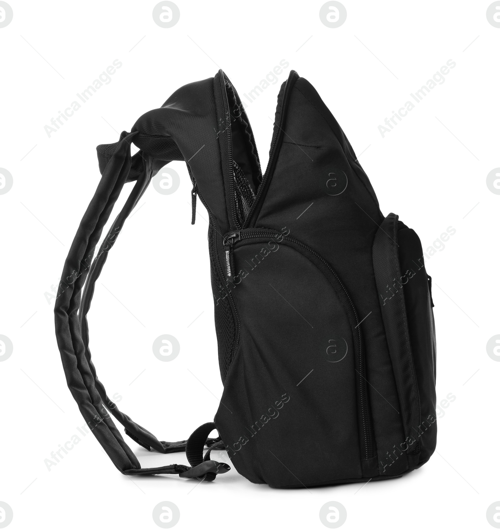 Photo of Backpack for camera isolated on white. Professional accessory