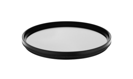 Photographic lens isolated on white. Professional photographer's equipment