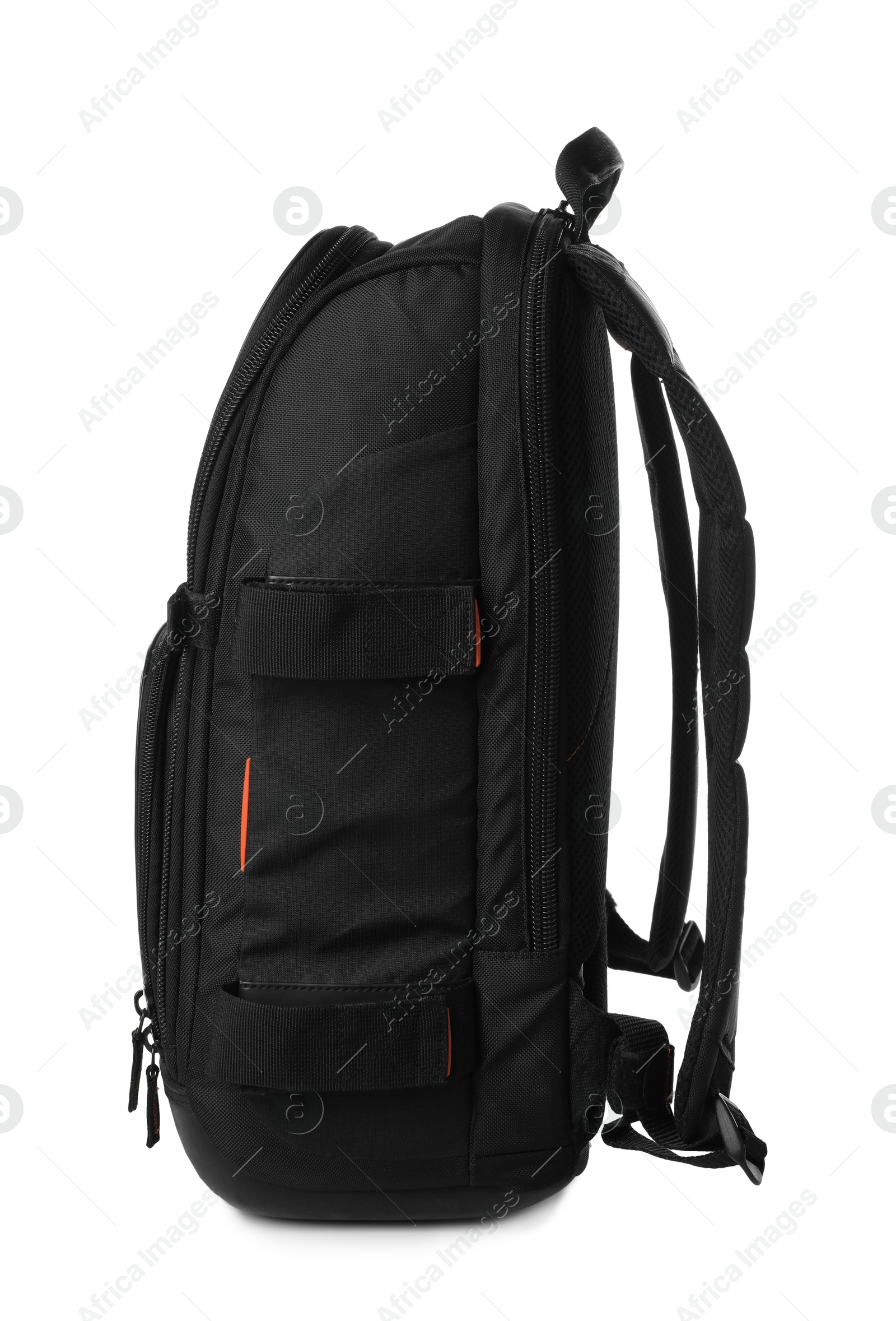 Photo of Backpack for camera isolated on white. Professional accessory