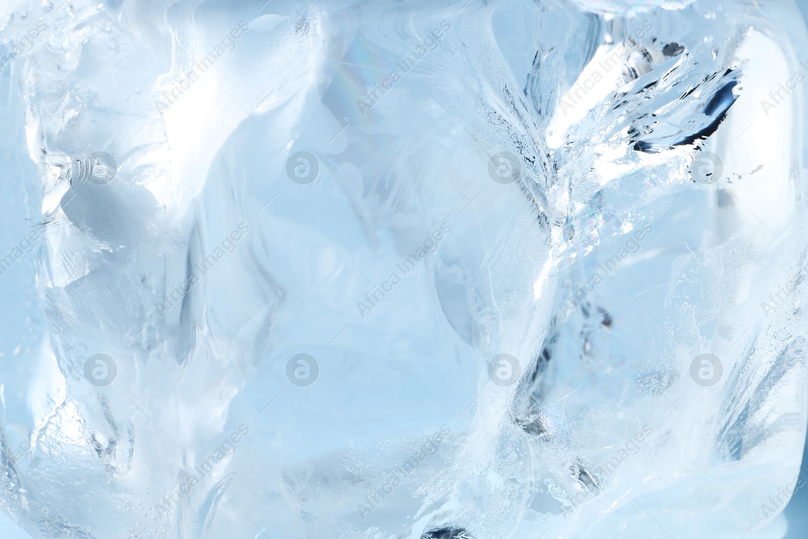 Photo of Beautiful clear ice as background, closeup view