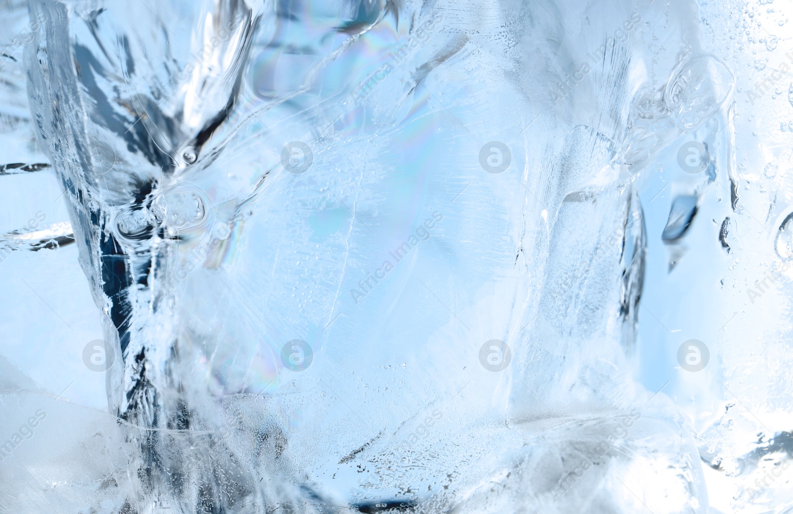 Photo of Beautiful clear ice as background, closeup view