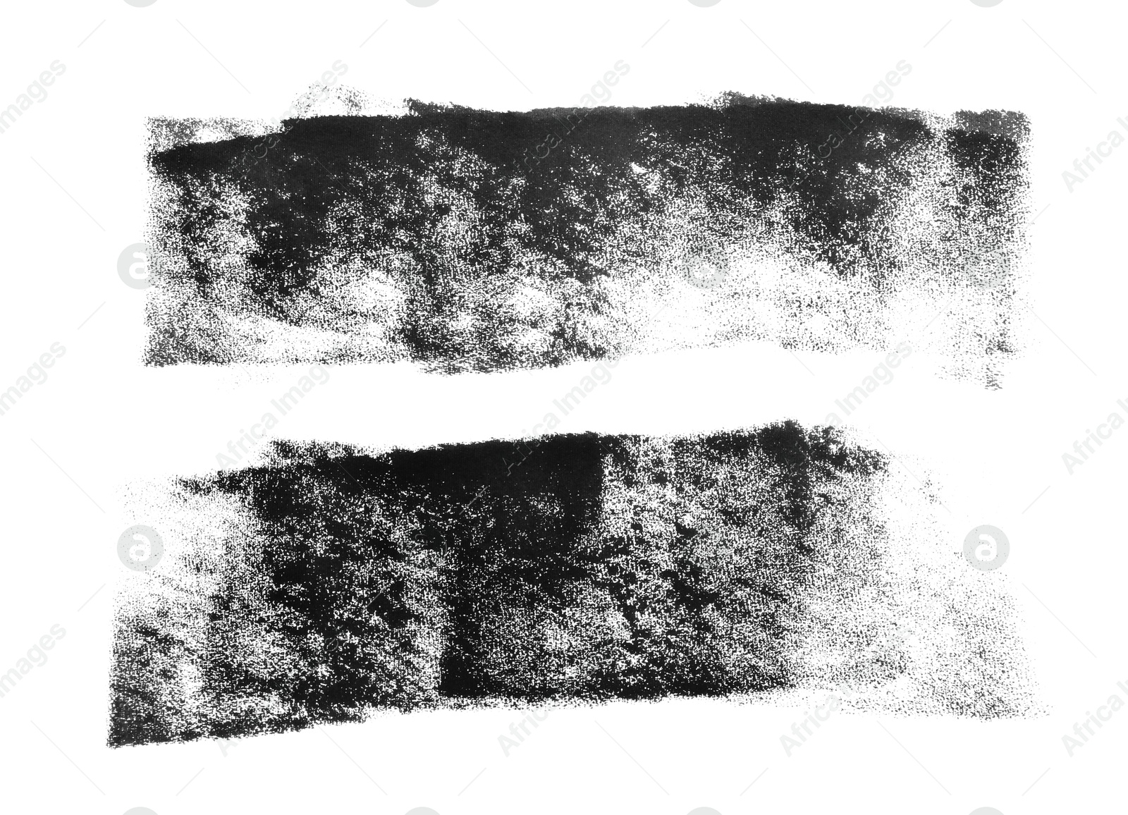 Photo of Dark gray ink painting isolated on white, top view