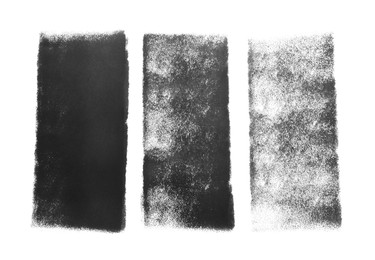 Dark gray ink painting isolated on white, top view