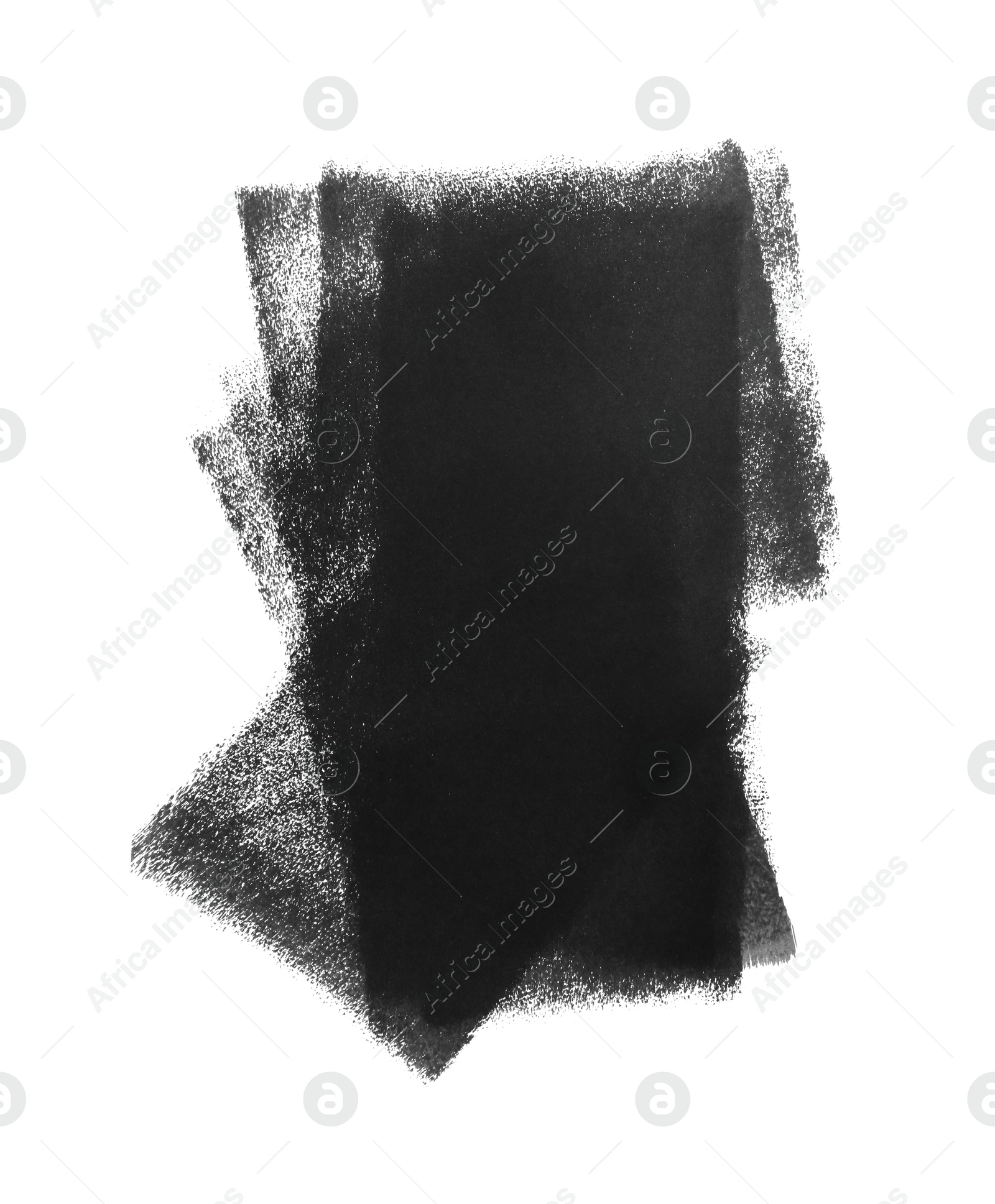 Photo of Abstract dark gray painting ink isolated on white, top view