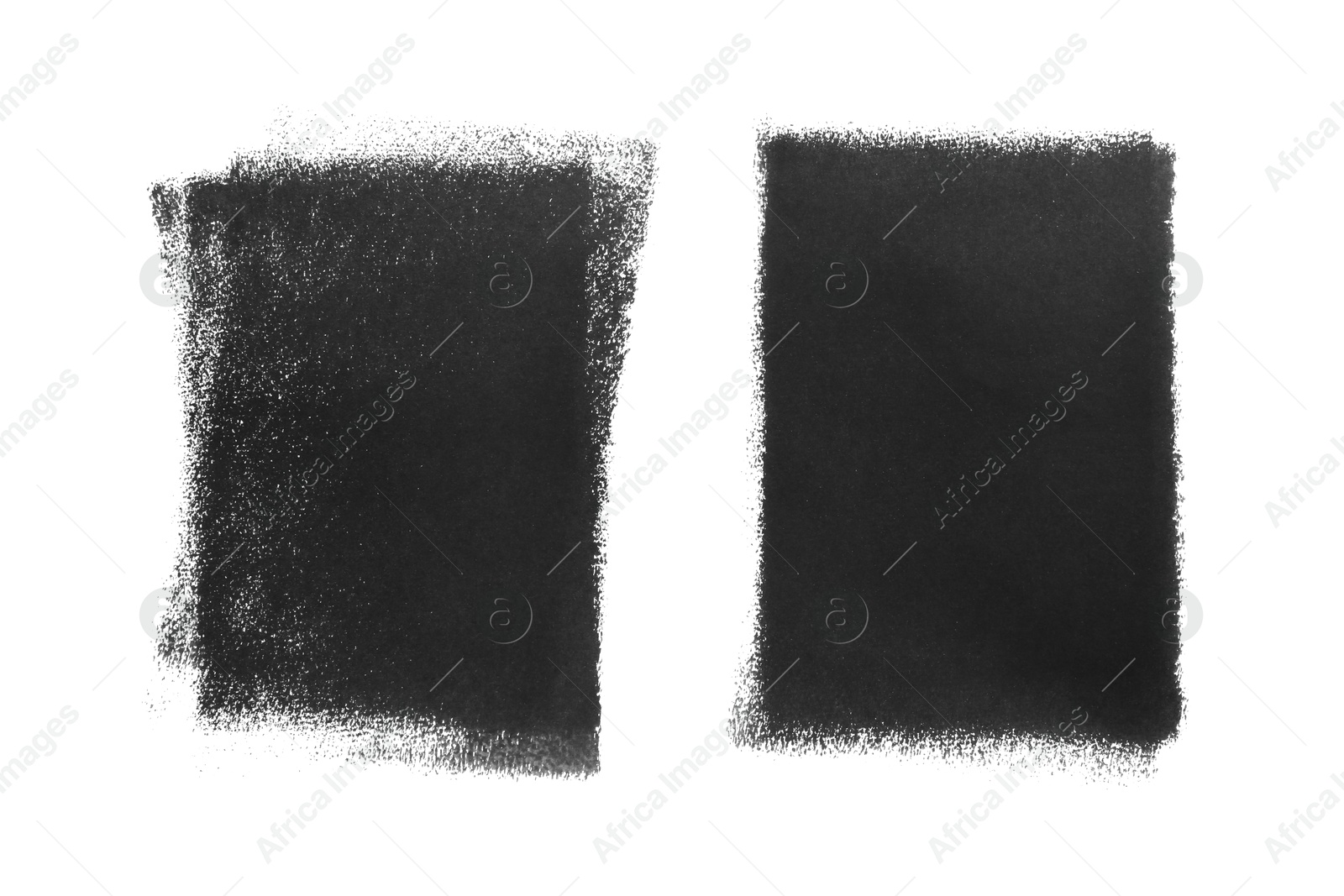 Photo of Painting with gray ink isolated on white, top view