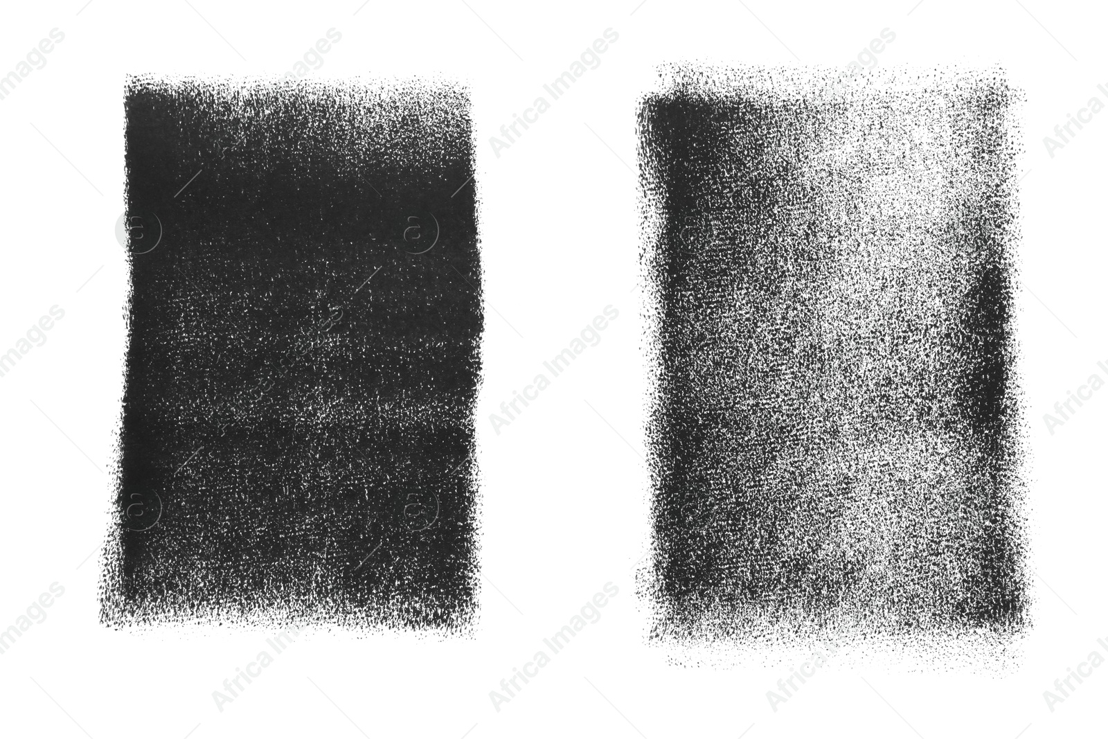 Photo of Painting with gray ink isolated on white, top view